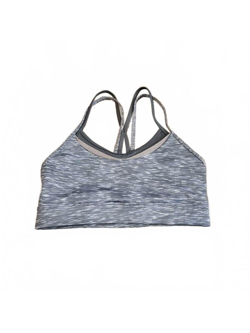 Zyia Active Light Gray Luxe Layered Strappy Racerback Sports Bra Women's Size S